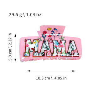 Pince à cheveux carrée en acrylique colorée motif floral arc-en-ciel pour femme, grande pince à cheveux pour cheveux épais, accessoires de mariée - Product Image 3