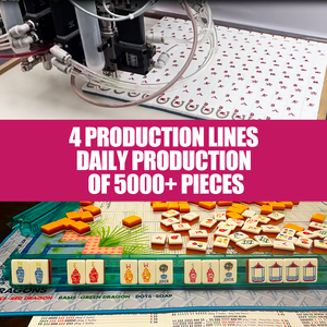 Mahjong en acrylique marbré gravé, design américain, transparent, vert-bleu, de luxe, personnalisé, multi-couches, en gros - Product Image 2