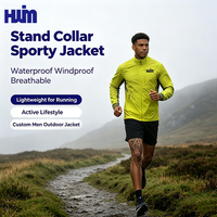 Veste légère à col montant personnalisée pour homme, imperméable et coupe-vent, idéale pour la course à pied, le jogging et les séances d'entraînement en extérieur