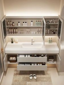 Gabinete de Espejo Inteligente de Pared Resistente al Agua de Alta Calidad y Bajo Precio con Certificación CE de Fábrica de Origen, Mueble de Baño de Cerámica y Madera Contrachapada - Product Image 4