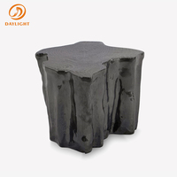 Table d'appoint de luxe en bronze, forme de souche d'arbre irrégulière, texture céramique brillante, table d'appoint élégante pour hôtel, villa, projet, salon