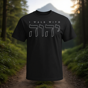 Camiseta hebreo I Walk With Yahweh, negra, unisex, talla para adultos S M L XL XXL - Product Image 3