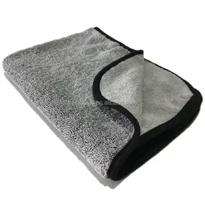 Paño de limpieza de microfibra para coche, toalla absorbente de agua, 16x16, 400 GSM, gris, para pulir y secar