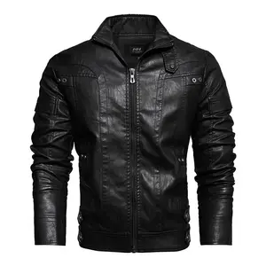 trendy brand men's leather jacket high quality imitation PU top retro leather jacket