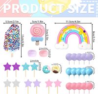 32-teiliges Regenbogen-Kuchen-Deko-Set Eiscreme-Lollipop-Macaron-Donut-Stern-Plugin Kuchenball Geburtstagstorten-Dekorationsset
