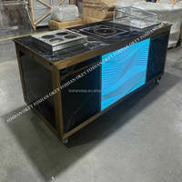 Station de bar mobile comptoirs de buffet pliante en acier inoxydable table de buffet portable mariage restauration extérieure station de sculpture