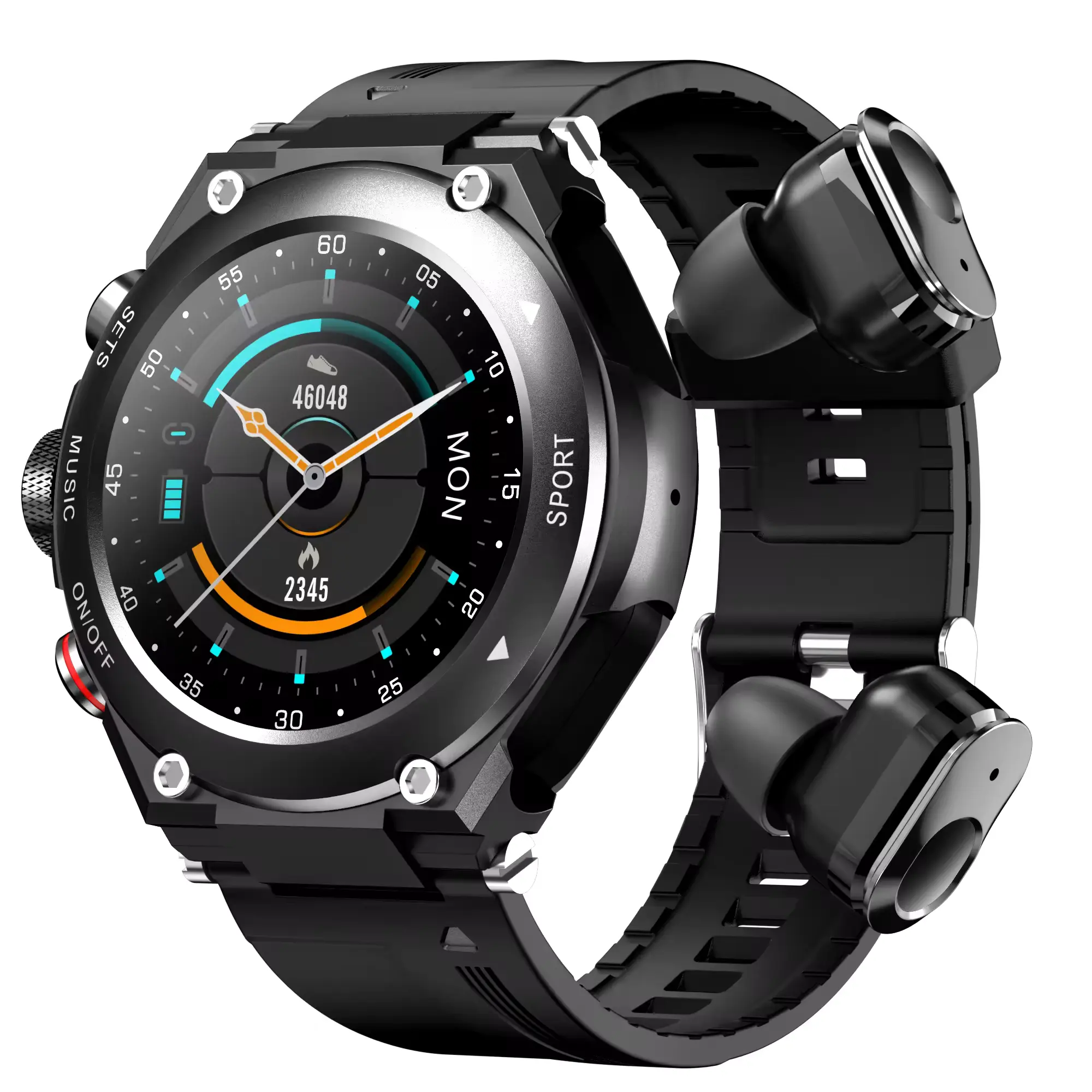 2024 caliente T92 Smartwatch inalámbrico Tws auricular 2 en 1 hombres reloj inteligente con auriculares Oem Odm fabricante Smartwatch