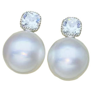 22592DIY Accesorios de Perlas, Pendientes de Plata S925, Cuentas de 10-13 mm, Bandeja Vacía de Oro de 18k, Pendiente Individual con Diamante, Joyería de Oro Rosa - Product Image 5