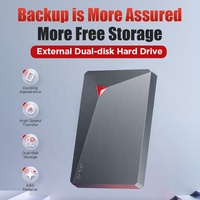 EAGET G20Pro Disque Dur Externe Antichoc 2,5 Pouces HDD Noir ABS Gris Disque Dur Externe 1 To USB 3.0 pour PC