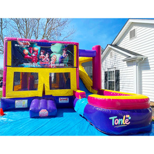 Bạt PVC tùy chỉnh thực hiện lâu đài bơm hơi trượt với quạt cầu vồng mô-đun hiện đại Logo tùy chỉnh Unisex - Product Image 5