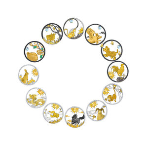 C806 2024 permanente 925 colgante de plata esterlina chino 12 joyería del zodiaco piedra preciosa Natural Animal colgante collar para mujer - Product Image 1