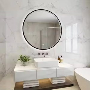 Espejo de baño inteligente LED con marco de aleación de aluminio IP44 clasificado ajustable 3000K-6000K luz pantalla táctil antiniebla frontal - Product Image 2