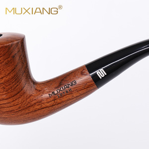 Muxiang Wooden Tobacco Pipe Bent Shape Solid Rosewood Handmade Smoking Pipe With Case Personal Gift - Product Image 4