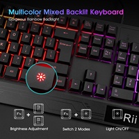 RK400 104 touches filaire mécanique sensation 3-LED rétro-éclairé clavier de jeu RVB et souris Combo