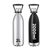 Bouteilles d'eau isothermes en acier inoxydable à double paroi, à ouverture étroite, en forme de cola, tendance, nouveauté 2000ML 2L