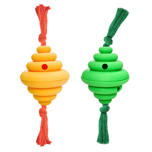 Juguete Indestructible para Perros, Dispensador de Golosinas de Silicona con Cuerda de Algodón, Juguete Interactivo para Jugar a Tira y Afloja, Juguete para Masticar para Perros Pequeños y Medianos - Product Image 1