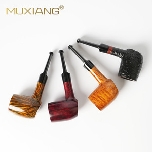 Muxiang Briarwood Smoking Pipe Straight 3mm Filter Saddle Mouthpiece Handmade Solid Wood Tobacco Pipe - Product Image 1