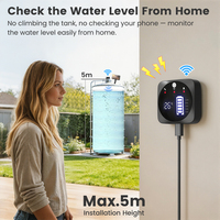 Capteur de niveau d'eau intelligent à ultrasons alimenté par énergie solaire WiFi Tuya OEM avec surveillance à distance via application