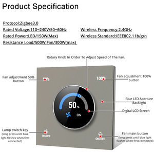TuoAn Tuya T3 <span class=keywords><strong>Smart</strong></span> Home Zigbee 3.0 Ventilatore con Luce e Manopola Girevole, Compatibile con <span class=keywords><strong>App</strong></span> Tuya <span class=keywords><strong>Smart</strong></span> Life - Product Image 5