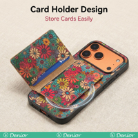 Étui de téléphone magnétique en liège Denior OEM/ODM avec portefeuille pour cartes et chargement sans fil, directement de l'usine, logo personnalisé disponible