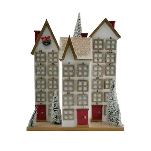 Gran oferta de cartón, calendario de Adviento vacío, caja de almacenamiento de madera con forma de árbol de Navidad, cajón pequeño, caja de regalo decorativa para casa