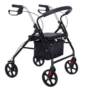 Carrito de Compras para Personas Mayores, 4 Ruedas de PU, Plegable, Ligero, con Asiento, Ayuda para la Movilidad para Compras - Product Image 1