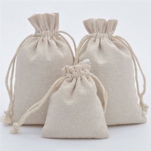 Sacs en coton mousseline à cordon de serrage en gros 13*18cm, pochette de rangement réutilisable en vrac pour emballage cadeau, logo personnalisable, recyclable - Product Image 2