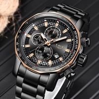 Montres pour hommes LIGE 9902 2022, nouvelle montre chronographe sport, marque haut de gamme, entièrement en acier, quartz, étanche, grand cadran