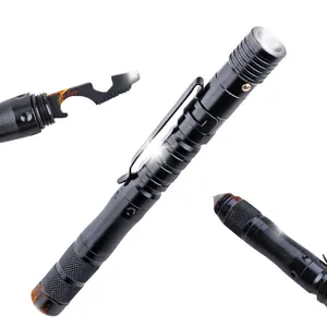 High Quality Pen Style Pocket Tactical EDC Multi Knife Bottle Opener Screwdriver Wrench Serration Knife Flash Light
