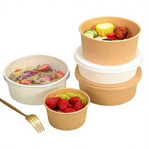 Tazón de Ensalada Desechable de Papel Kraft SENANG Directo de Fábrica con Tapa de PET, 5000 Unidades, para Regalos y Comida para Llevar - Product Image 1