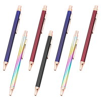 Stylo publicitaire fantaisie de luxe coloré à pression, avec logo personnalisé, pointe 1,0 mm, en métal, à succès commercial