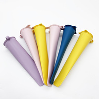 Nouveaux moules de tube de crème glacée en silicone réutilisables sans BPA multicolores moules à glace en silicone avec couvercle pour enfants