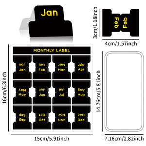 Etichette Adesive con Abbreviazioni Mensili in Inglese, Indici Mensili Durevoli per Planner, Adesivi per Ufficio e Studio, MOQ Ridotto - Product Image 2