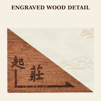 Accessoires de Mahjong en bois : Distributeur et indicateur de direction des vents en bois avec motifs gravés pour tables de jeu