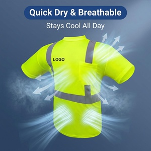 Bande réfléchissante segmentée haute visibilité pour le cyclisme nocturne, travaux routiers, t-shirt <span class=keywords><strong>de</strong></span> sécurité réfléchissant avec logo personnalisé - Product Image 3