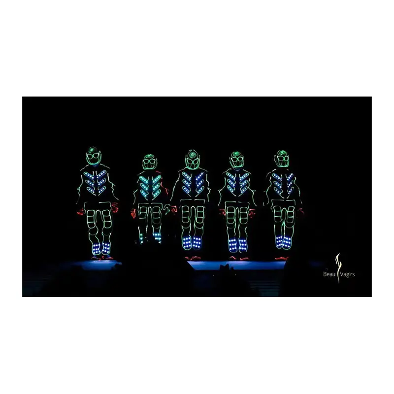 אור פיקסל LED ביגוד ריקוד ביצועים ללבוש LED שמלת ריקוד לייזר תצוגת טרון שמלת ריקוד אקזוטי קרנבל בגדי ריקוד