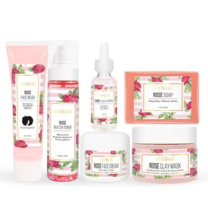 Ensemble de soins de la peau coréens produits blanchissant éclaircissant le visage Rose sérum pour le visage Kit de soins de la peau produits pour les femmes noires marque privée