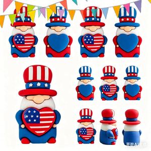 Nuevos Gnomos de PVC en 3D con Dibujos Animados del Día de la Independencia, con Bandera Americana, Decoraciones Festivas, Adornos para Fiestas - Product Image 1