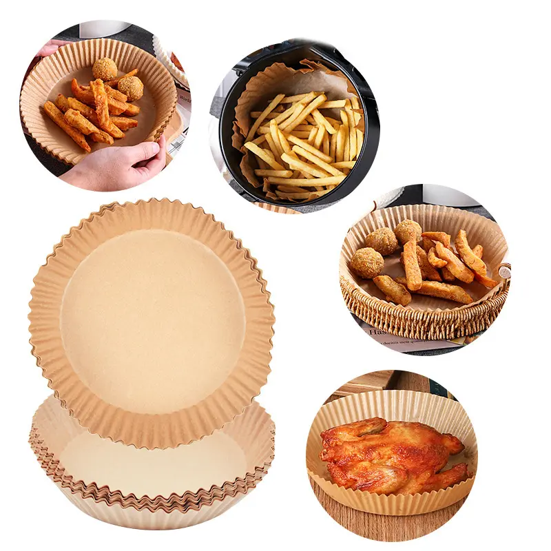 Non-stick Airfryer Paper Round Square Air Fryer Baking Paper Waterproof Disposable Air Fryer Liners,air Fryer Parchment Paper