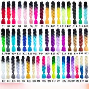 <span class=keywords><strong>Perruque</strong></span> tressée africaine en cheveux synthétiques haute température, tresses jumbo, tresses doubles, toutes les couleurs disponibles - Product Image 3
