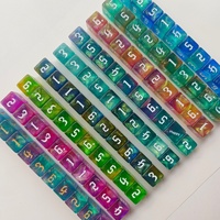 Dés cubiques en acrylique à 6 faces, 16 mm, chiffres transparents multicolores ; Dés de jeu de table D&D D6, lot de 10 pièces