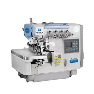 Máquina de coser Overlock de 4 hilos S6C-4, con Cortadora automática, Industrial, mesa de máquina de coser y soporte para camisetas