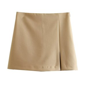 Quần short váy nữ PB&ZA 2025 kiểu dáng thời trang mới, thiết kế xẻ tà, cạp cao, có túi, khóa kéo, phong cách cổ điển, dành cho nữ - Product Image 2