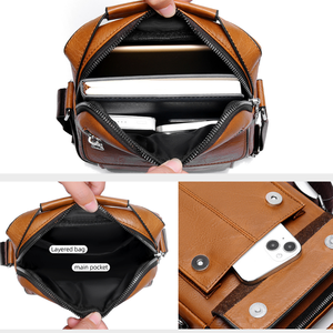 Bolso de Hombro WEIXIER para <span class=keywords><strong>Hombre</strong></span>, Material PU, con Tapa Abatible y Bolsillos Laterales Tridimensionales, Material PU Resistente, Apto para Uso Diario - Product Image 4