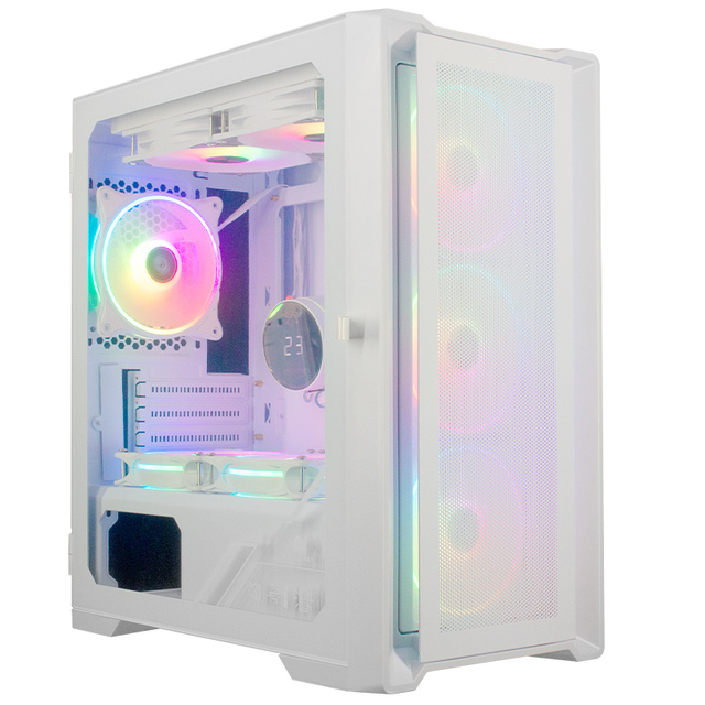 SNOWMAN CS032 Mesh M-ATX Mid-Tower PC Gaming Case USB3.0 Door Open Tempered Glass Side Panel High Airflow