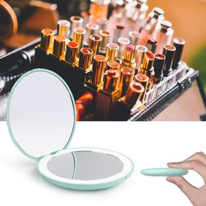 Miroir de maquillage portable mini LED avec logo personnalisé, avec lumières, rechargeable, compact pour les voyages - Product Image 4