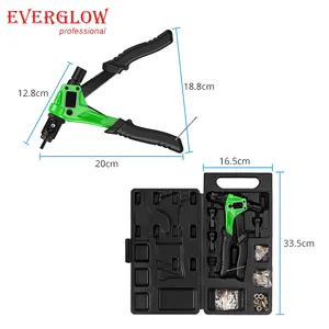 8" Hand Rivet Nut Gun Heavy Duty Hand Riveter Kit Tools With M3 M4 M5 M6 100pcs Rivet Nut And With A Rugged