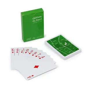 Tutup kemasan kustom dan kotak bawah Italia 300gsm tunisia kustom poker saudi olahraga pencetakan kartu permainan