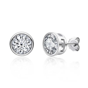 18K Gold Lab Grown Diamond Stud <b>Earrings</b> Round Brilliant Cut VVS Custom Four-Prong Setting <b>Fine</b> Jewelry - Product Image 4