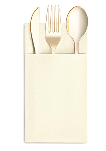 <span class=keywords><strong>Serviettes</strong></span> de table jetables <span class=keywords><strong>pré</strong></span>-<span class=keywords><strong>pliées</strong></span> 40x40cm 55gsm 1 plis avec fourchettes <span class=keywords><strong>pliées</strong></span> en poche pour mariage, Noël, baby shower - Papier Airlaid - Product Image 5